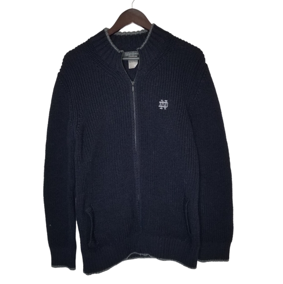 Irelandseye ND Irish Virgin Wool Notre Dame Navy Blue Sweater Size X-Large XL
